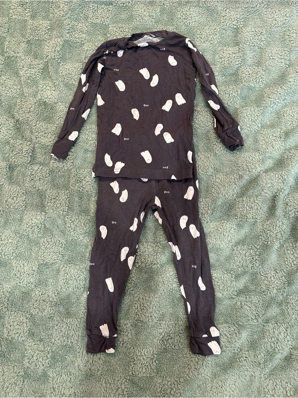 Carter's Black Pajama Set with White Ghosts